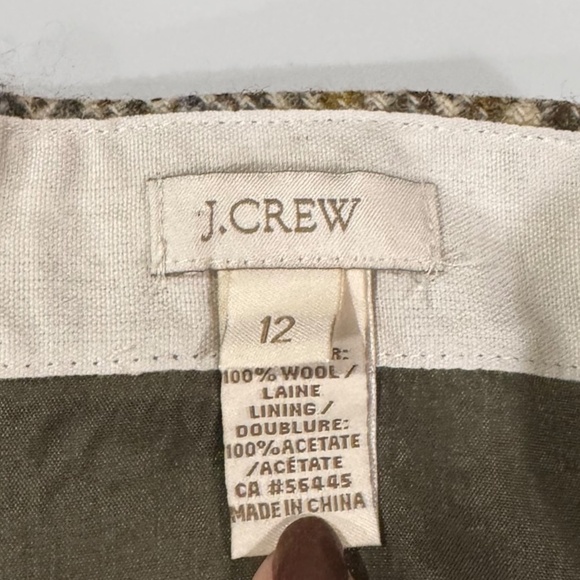 J. Crew Women's Tan/Brown 100% Wool Plaid Mini Skirt Size 12 - Picture 8 of 8